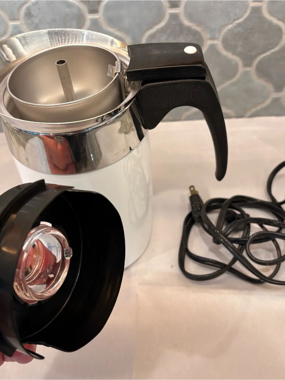 VTG 6-Cup Electric Coffee Percolator Corning ware tested.